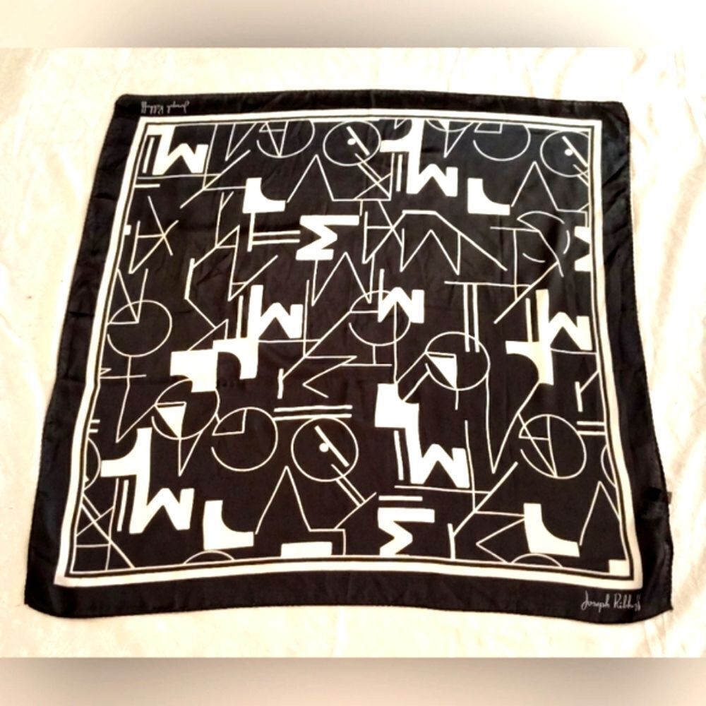 Joseph Ribkoff Abstract Black & White Scarf